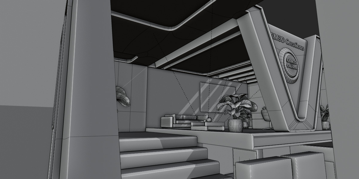 Modern Double-Story Exhibition Booth Design 3D model_22