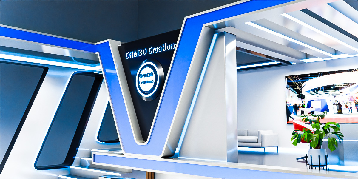 Modern Double-Story Exhibition Booth Design 3D model_15