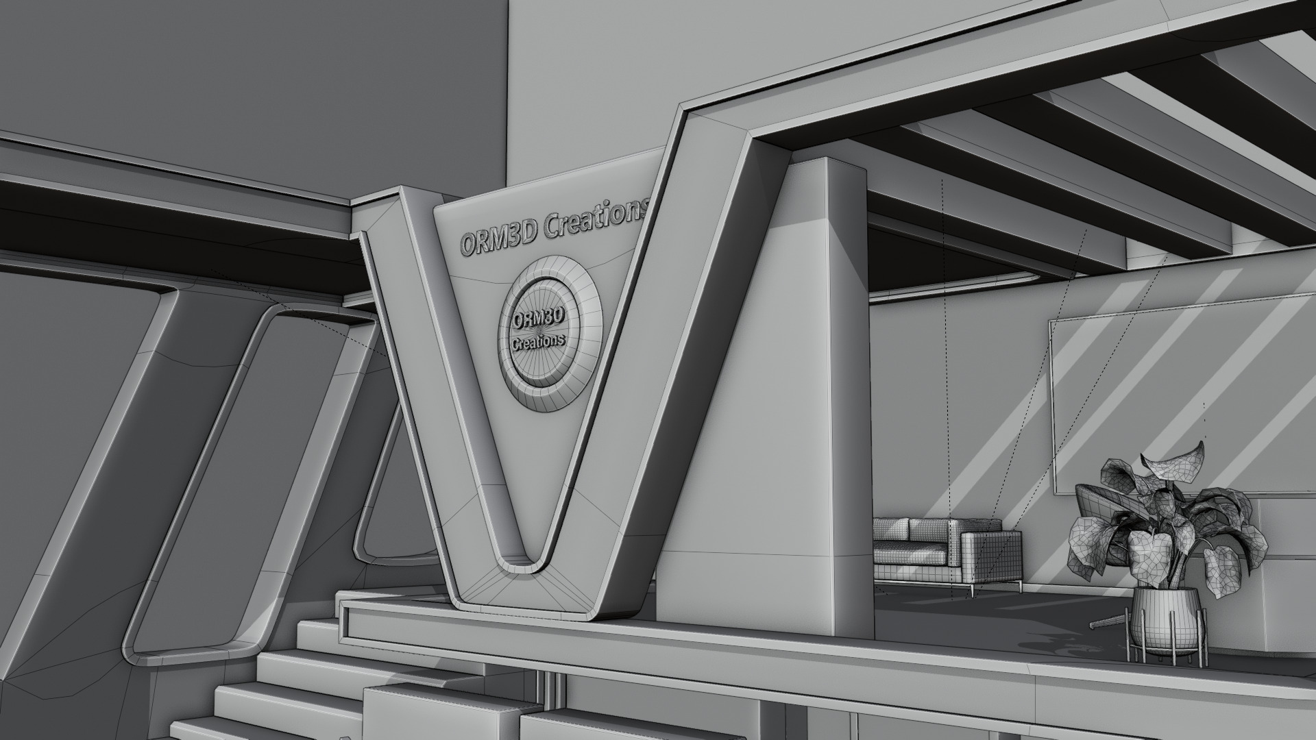 Modern Double-Story Exhibition Booth Design 3D model_23