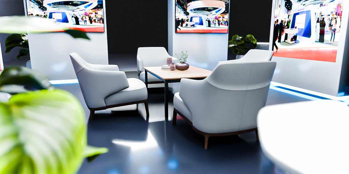 Modern Double-Story Exhibition Booth Design 3D model_7