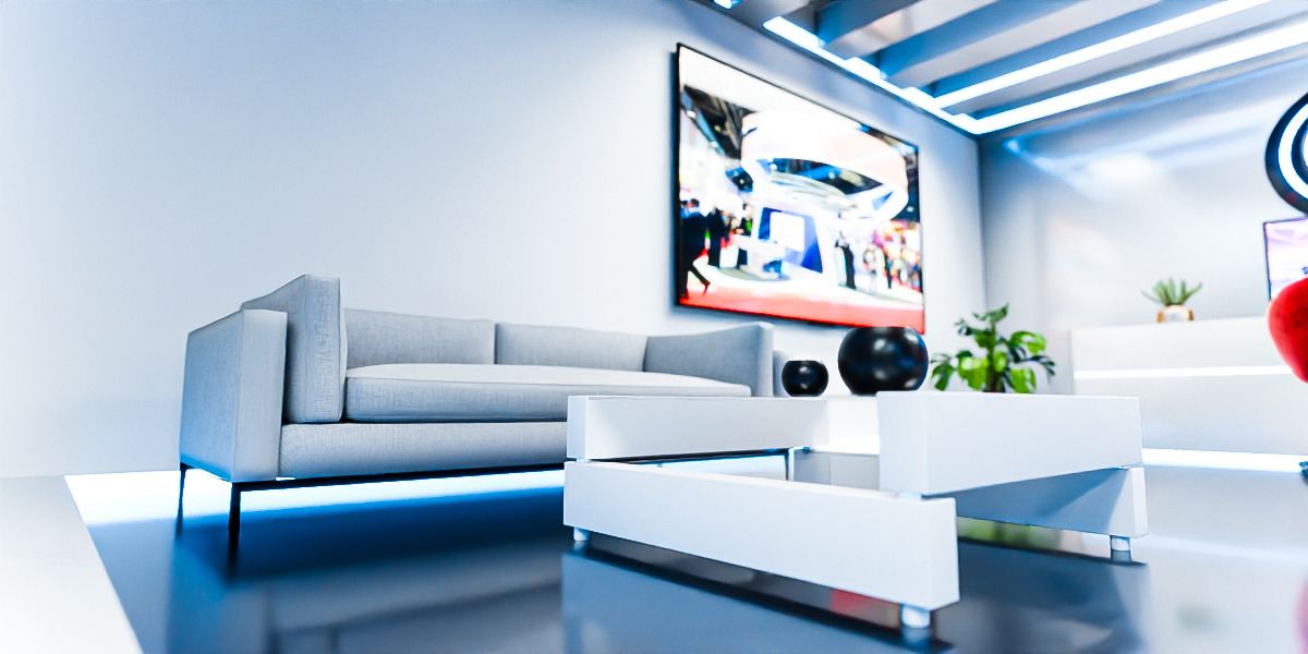 Modern Double-Story Exhibition Booth Design 3D model_12