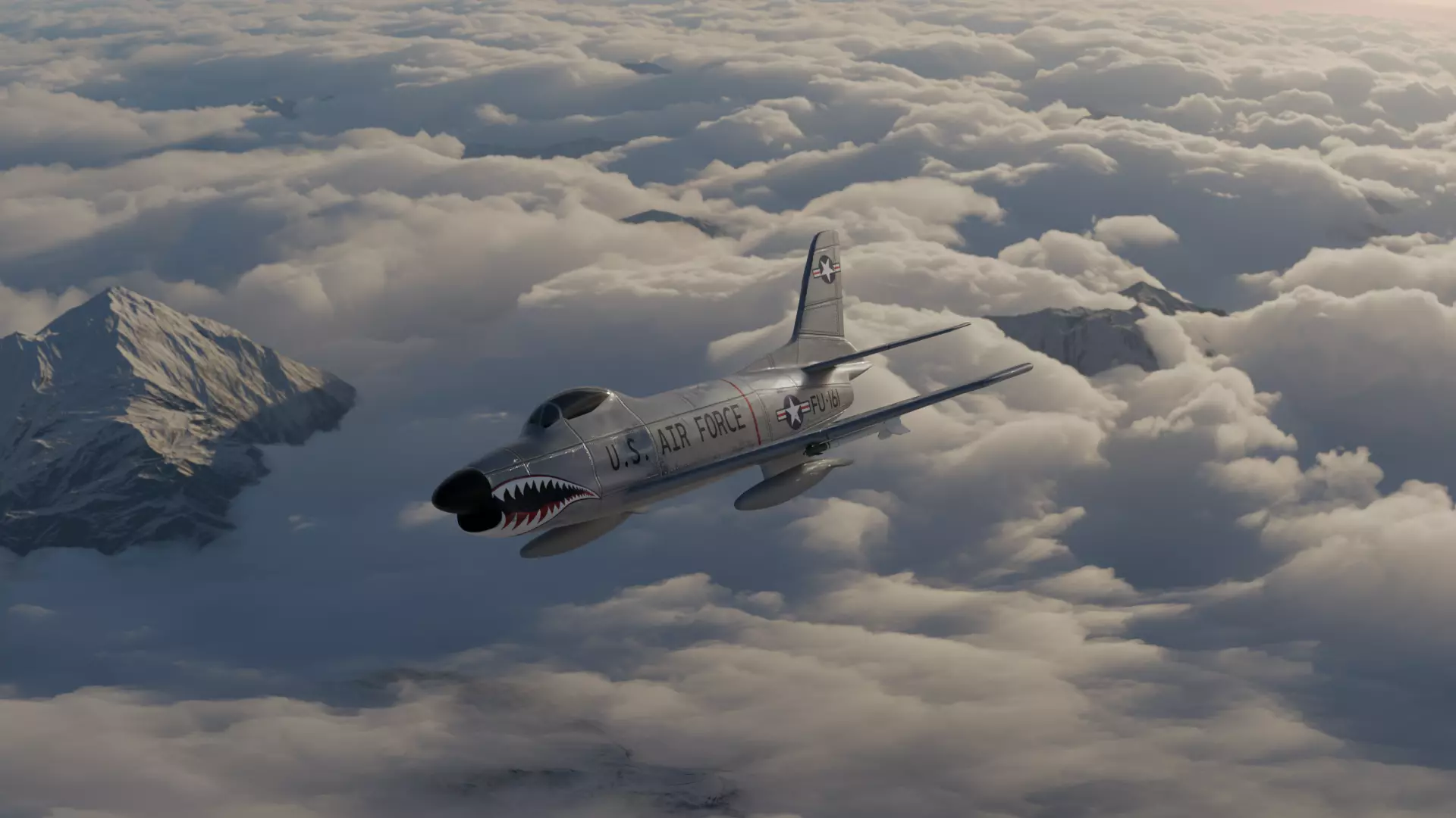 F-86D Sabre Dog Low-poly 3D model_0