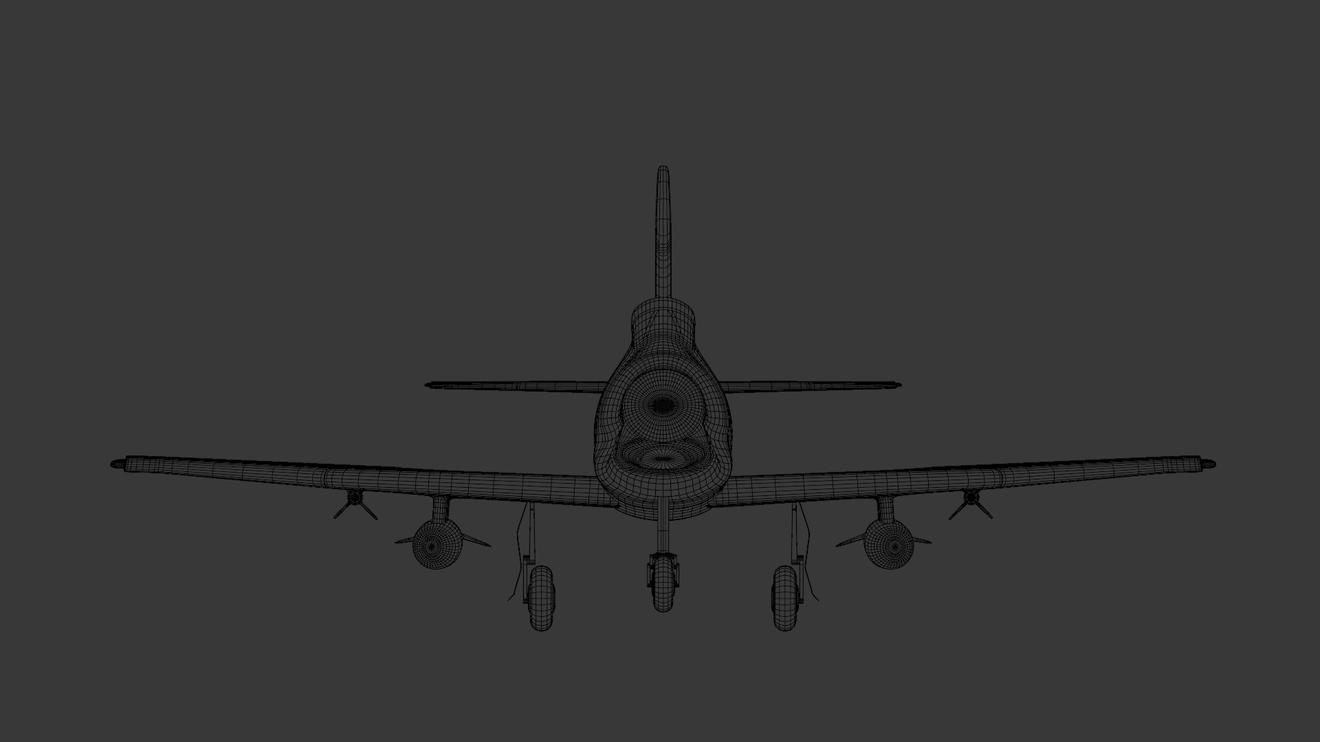 F-86D Sabre Dog Low-poly 3D model_7