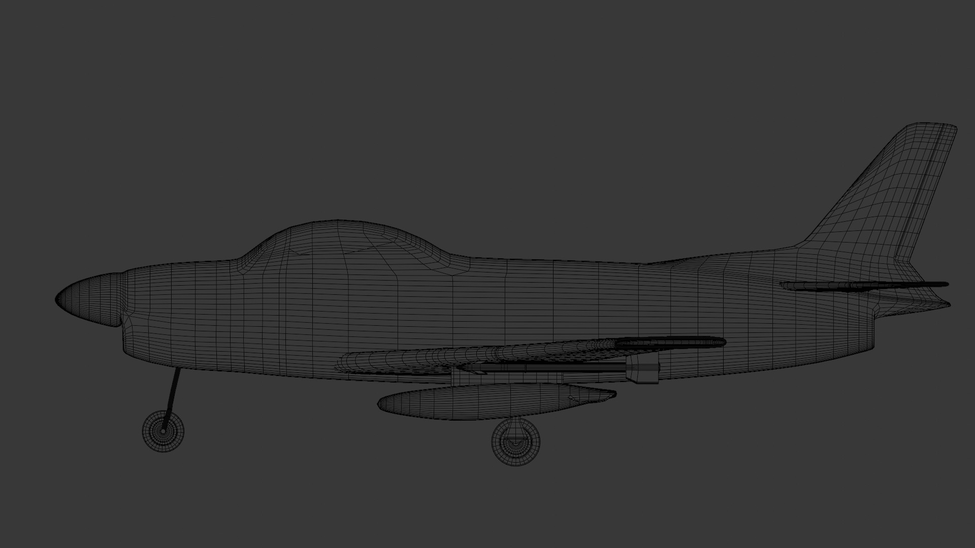 F-86D Sabre Dog Low-poly 3D model_8