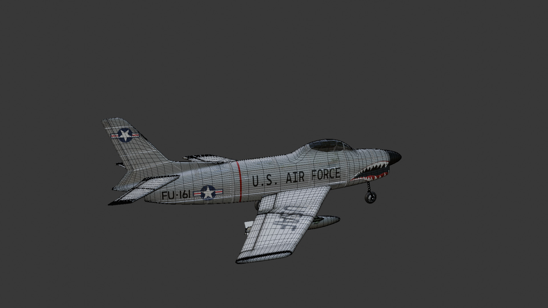 F-86D Sabre Dog Low-poly 3D model_6