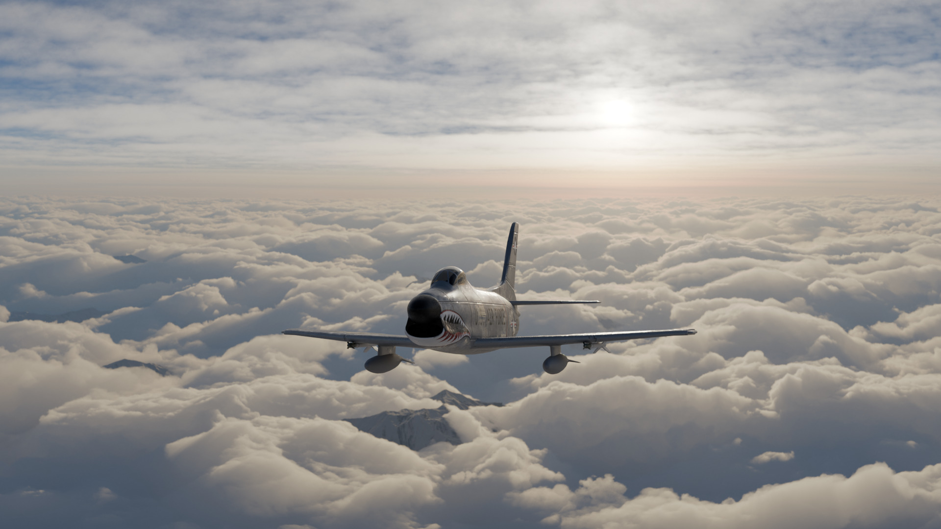 F-86D Sabre Dog Low-poly 3D model_4