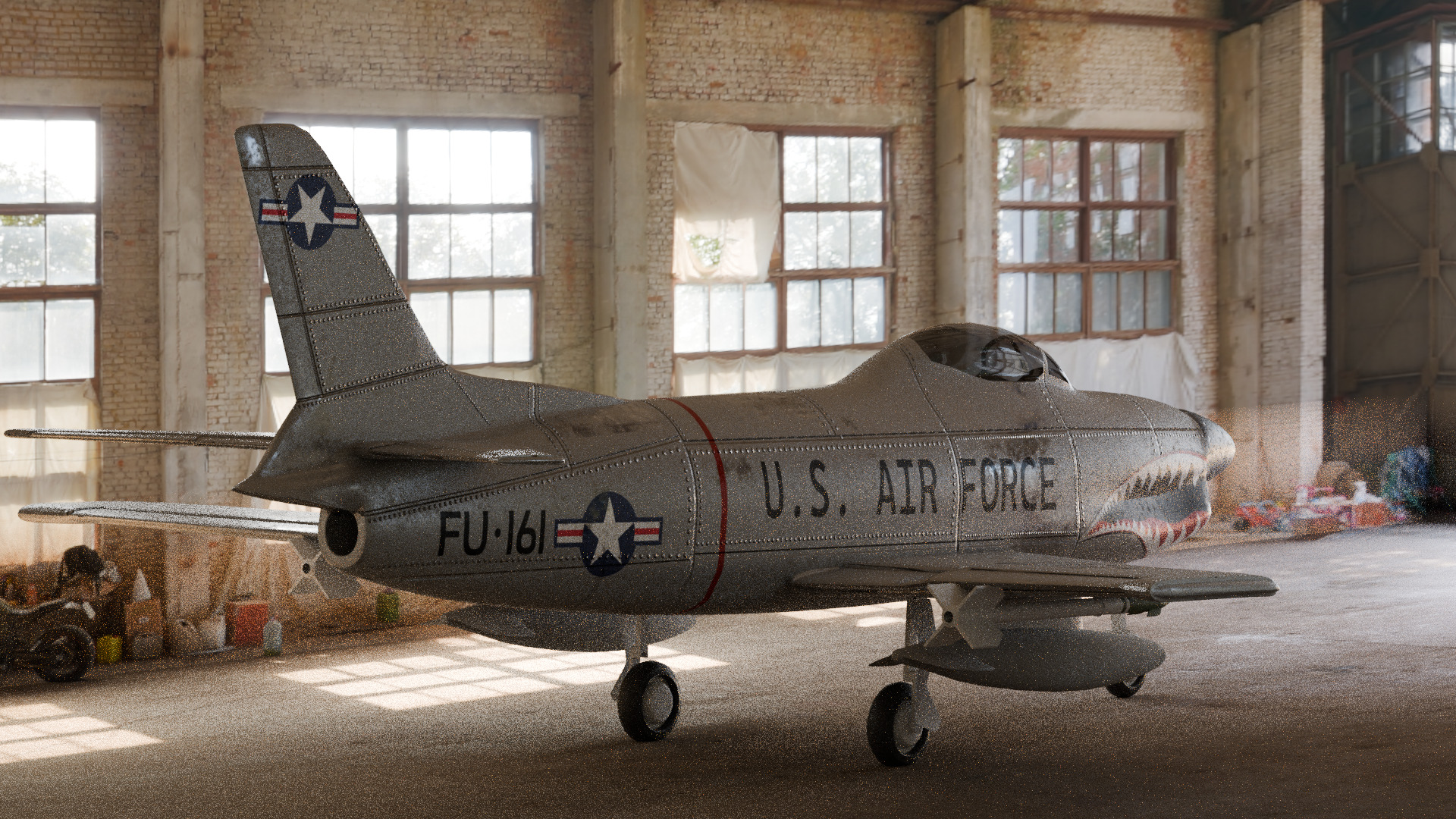 F-86D Sabre Dog Low-poly 3D model_2