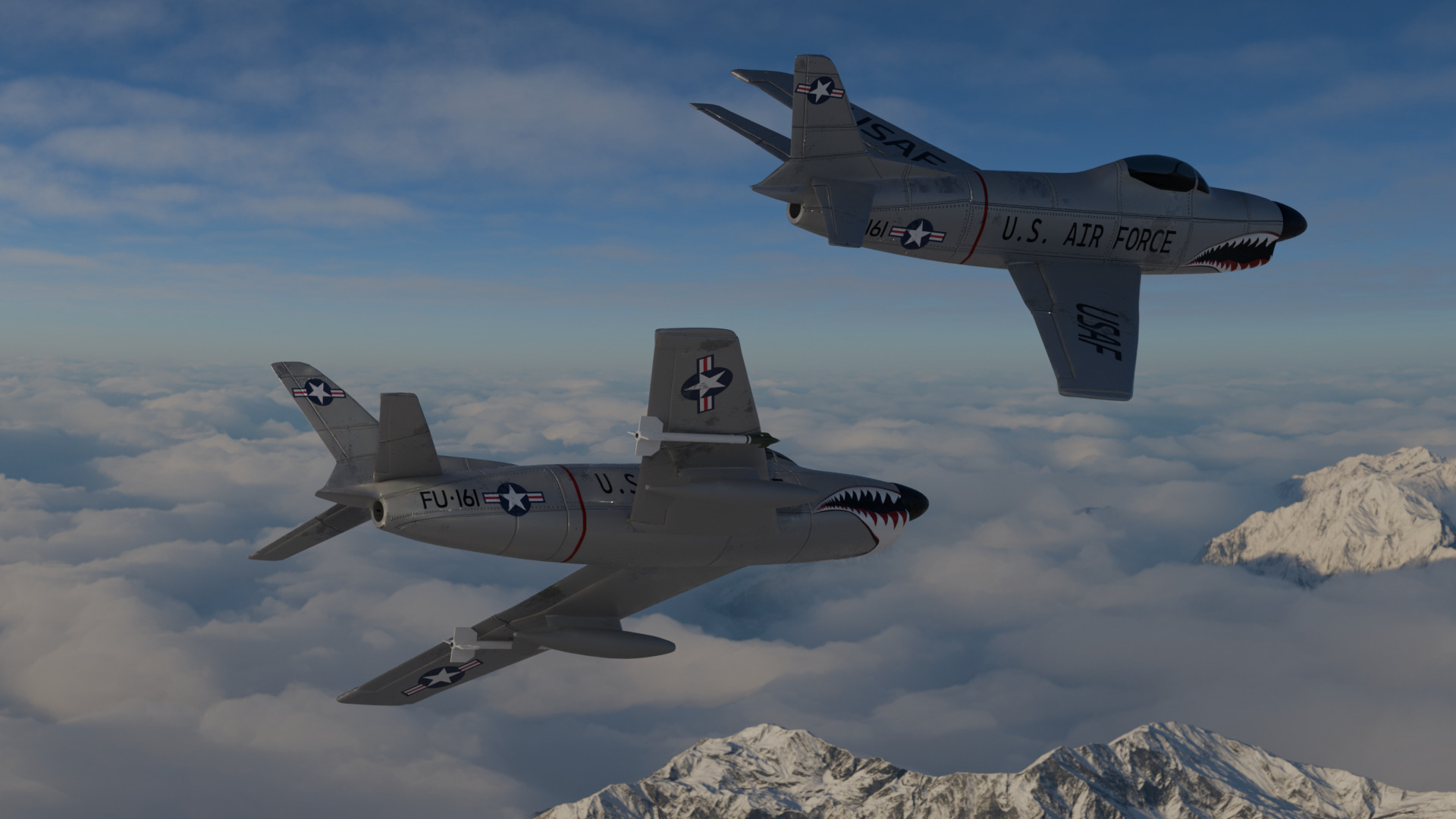 F-86D Sabre Dog Low-poly 3D model_3