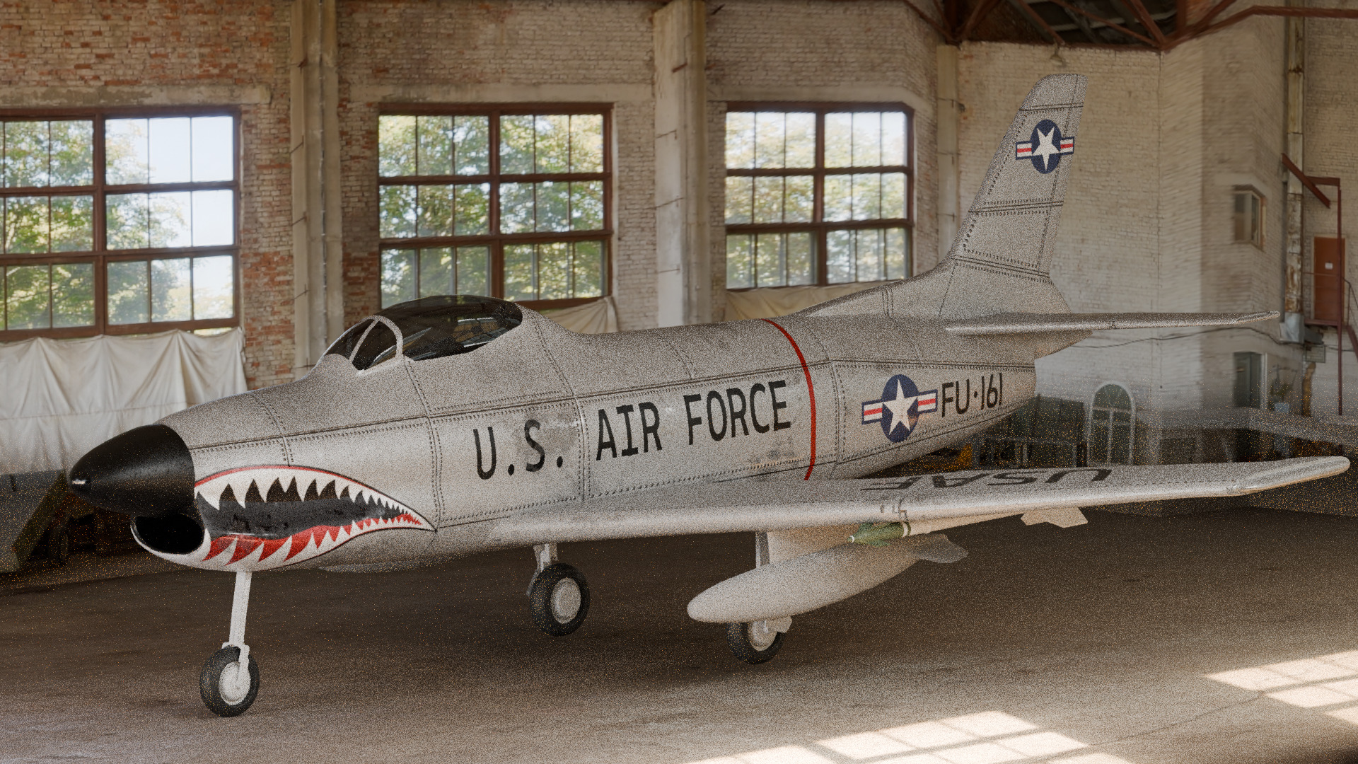 F-86D Sabre Dog Low-poly 3D model_1