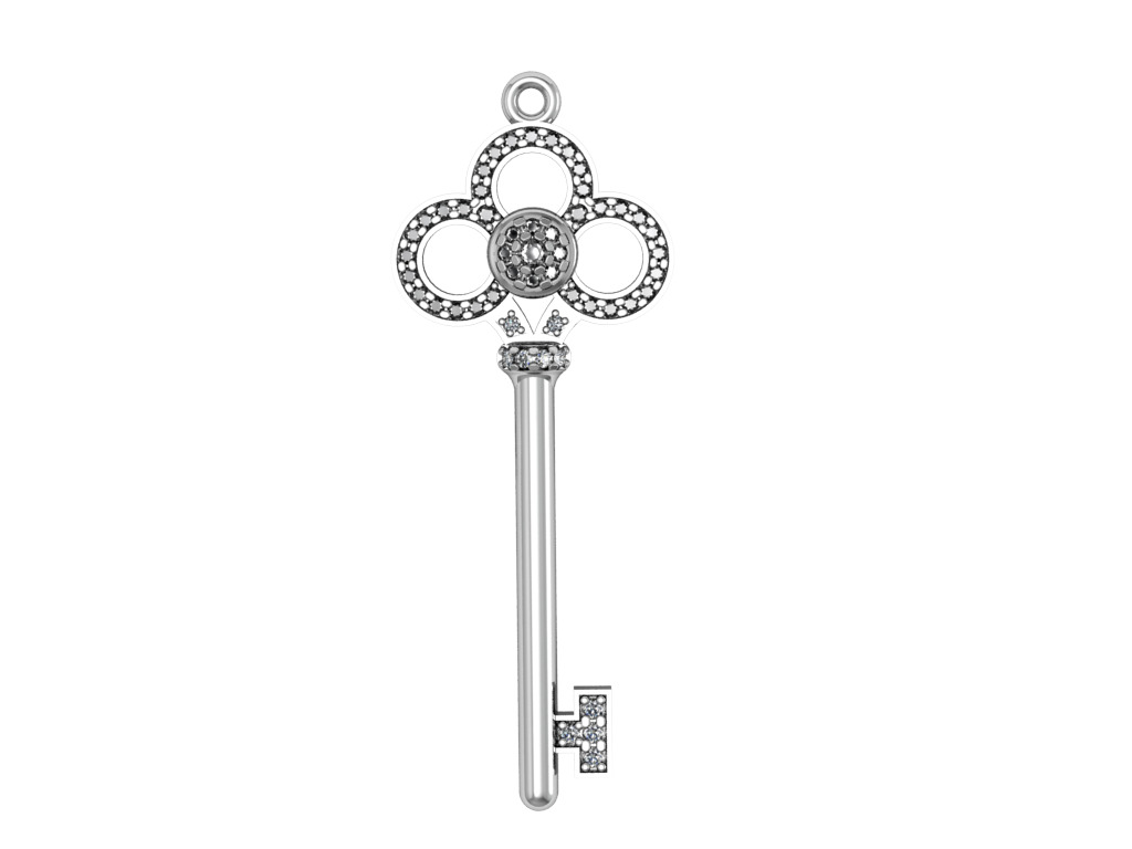 Tiffany key pendant 3D print model_2