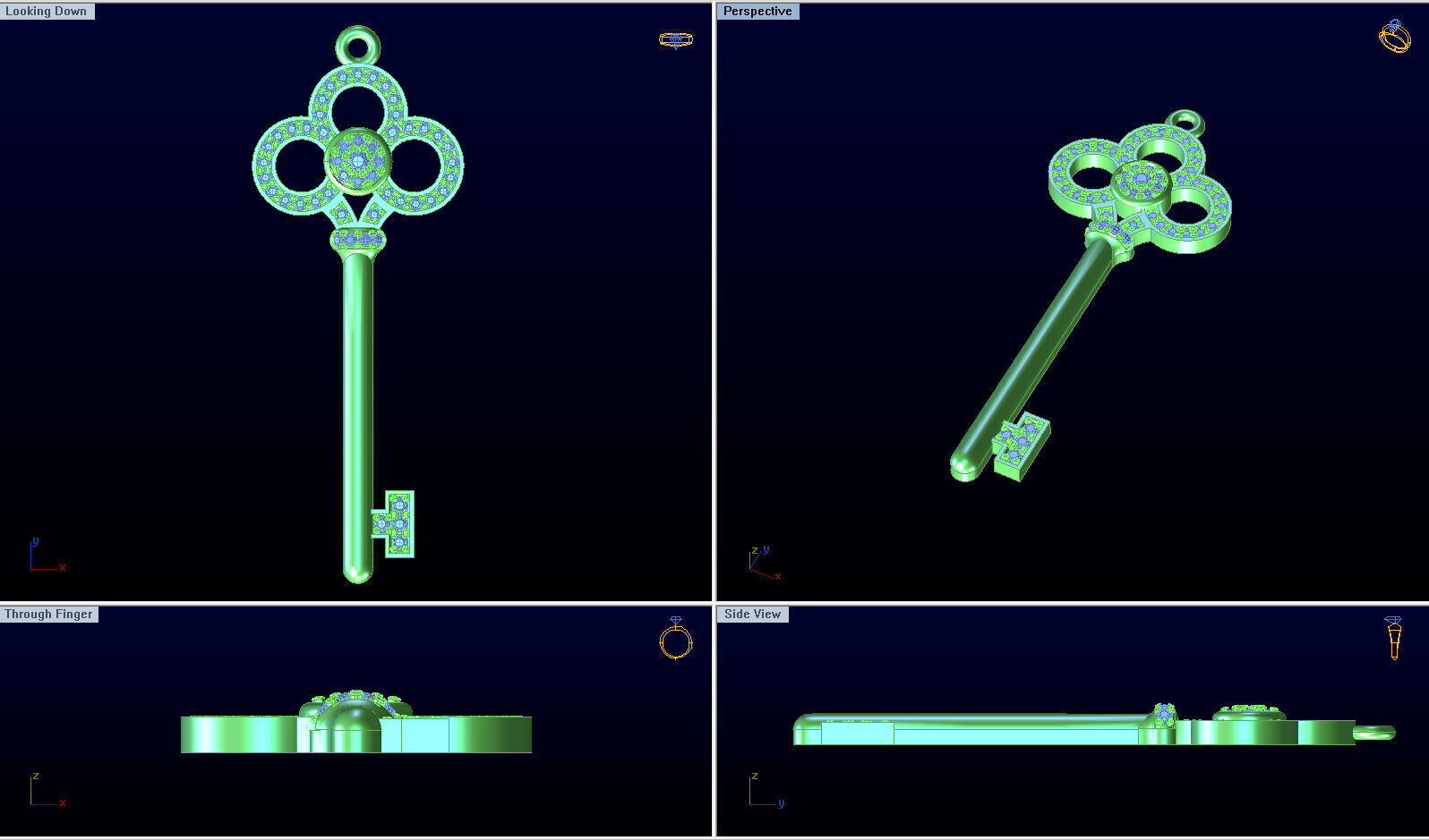 Tiffany key pendant 3D print model_4