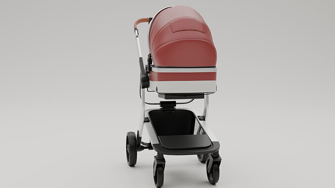 Baby Stroller Low-poly 3D model