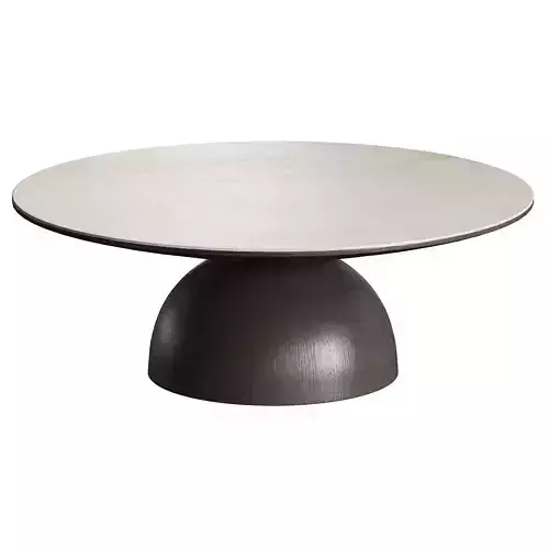 Dev Taupe Marble and Grey Metal 47 Round Coffee Table