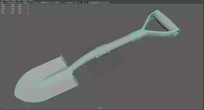 Low Poly Tactical Shovel  Game Ready Survival Tool 3D Model