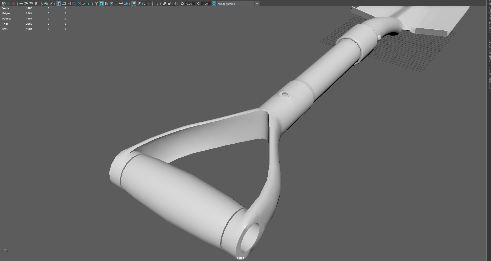 Low Poly Tactical Shovel Game Ready Survival Tool 3D Model Free low-poly 3D model_6