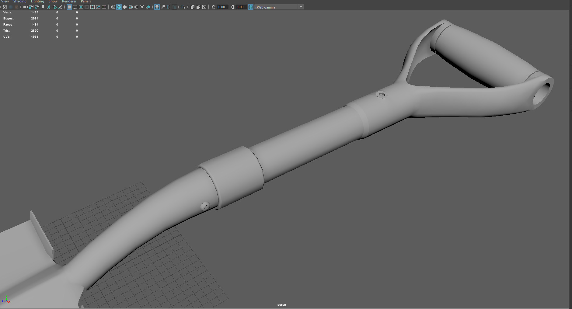 Low Poly Tactical Shovel Game Ready Survival Tool 3D Model Free low-poly 3D model_2