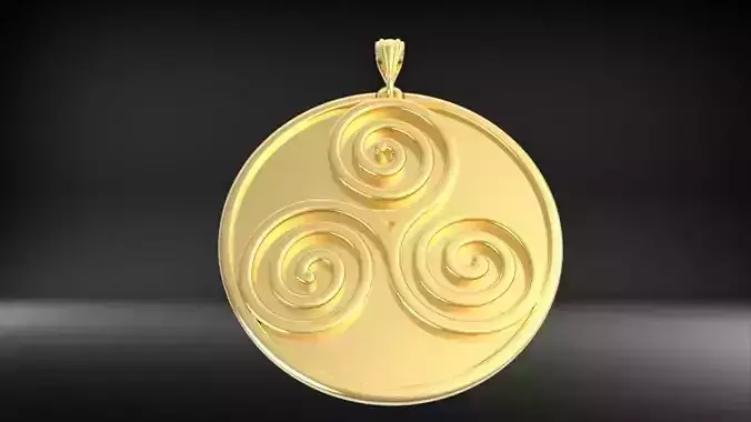 ioneer Celtic Triskele Triskelion Triple Spiral Pendant