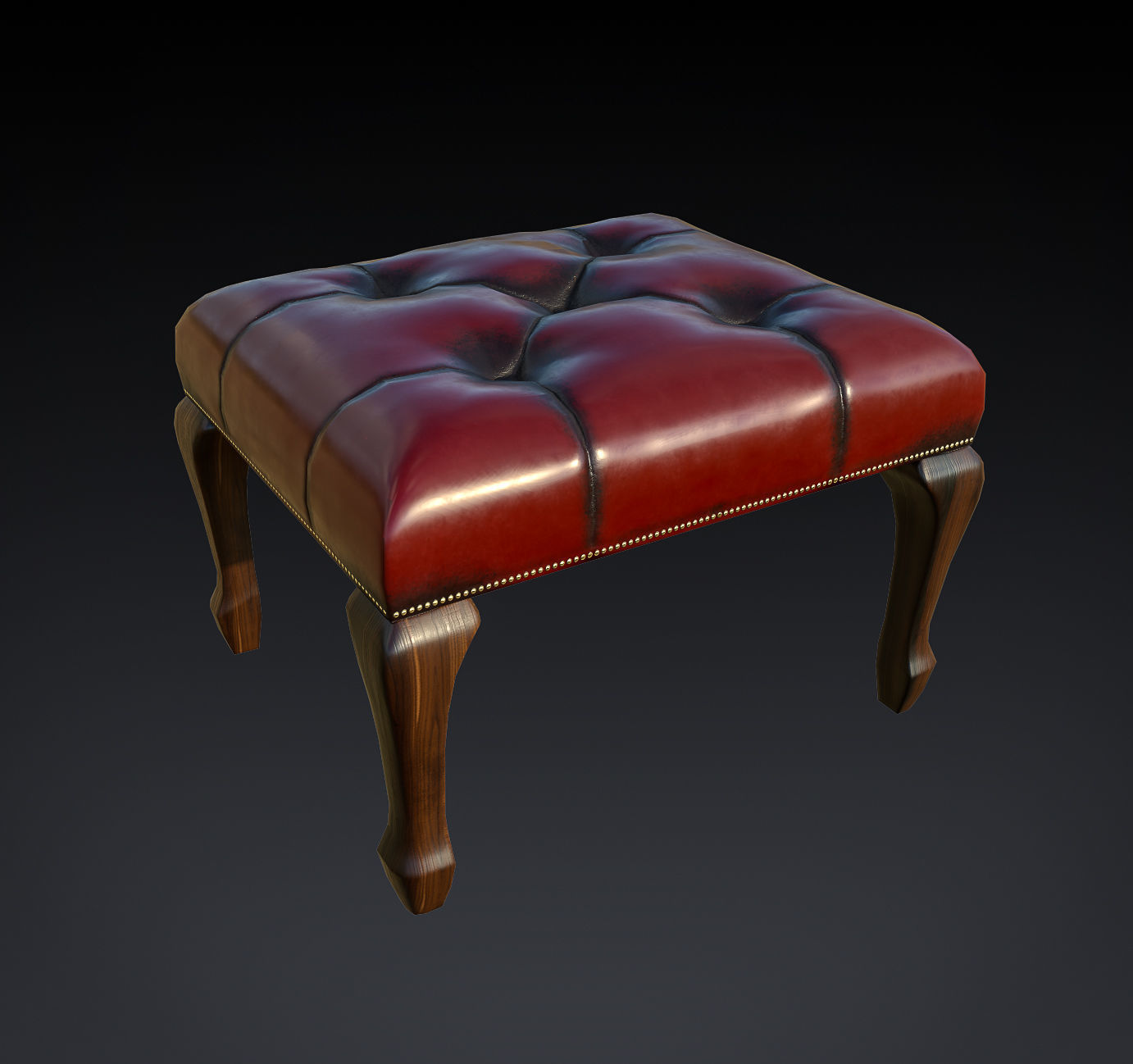 Antique gothic chairs Low-poly 3D model_6