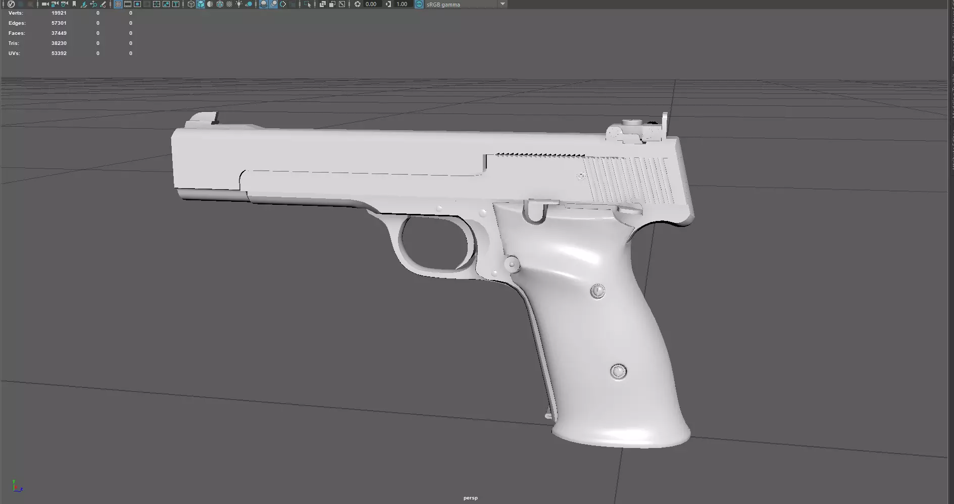 model 41 handgun game ready Low-poly 3D model_0