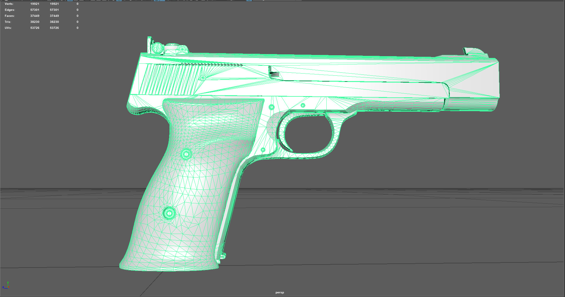 model 41 handgun game ready Low-poly 3D model_5