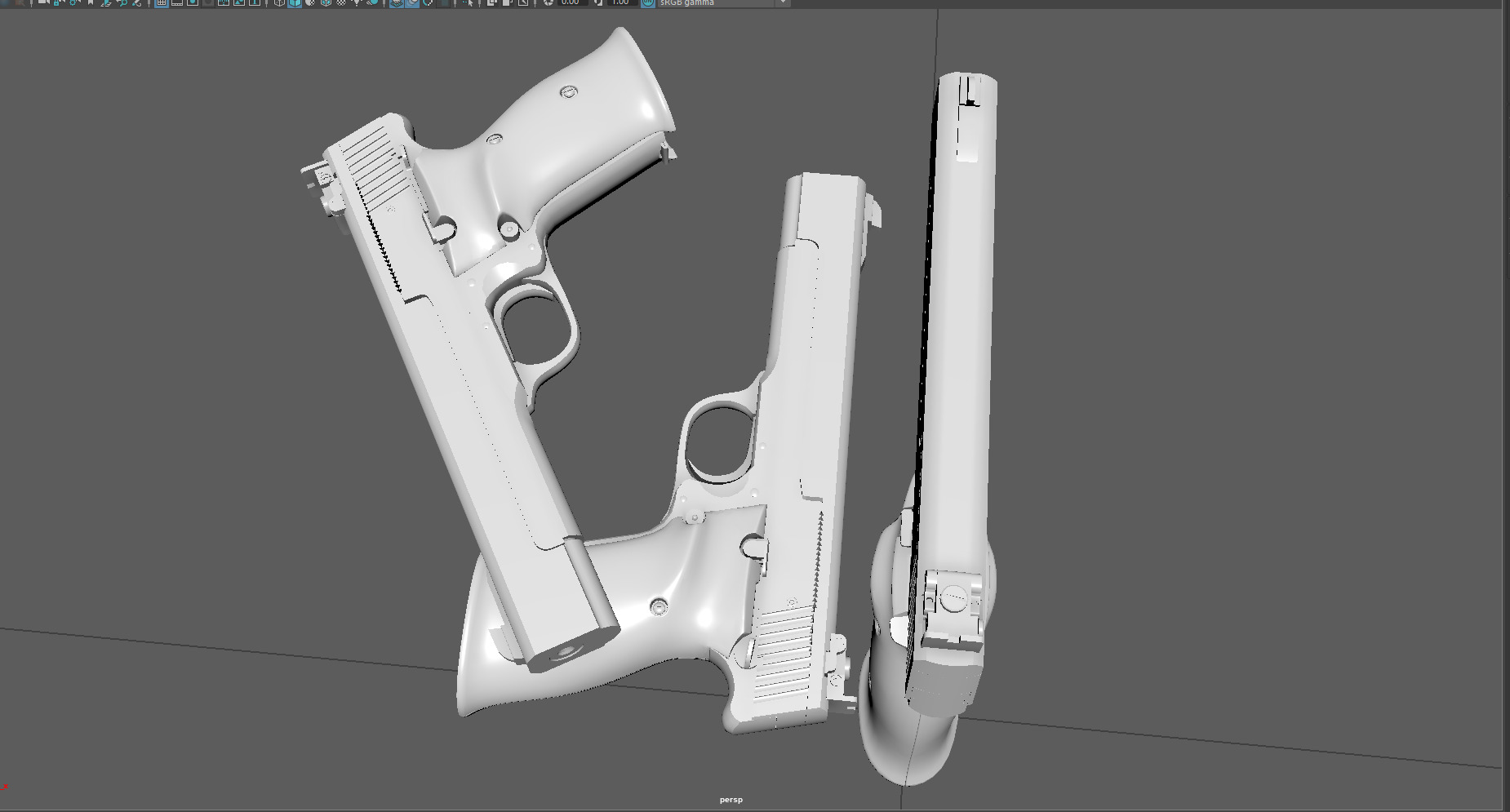 model 41 handgun game ready Low-poly 3D model_6