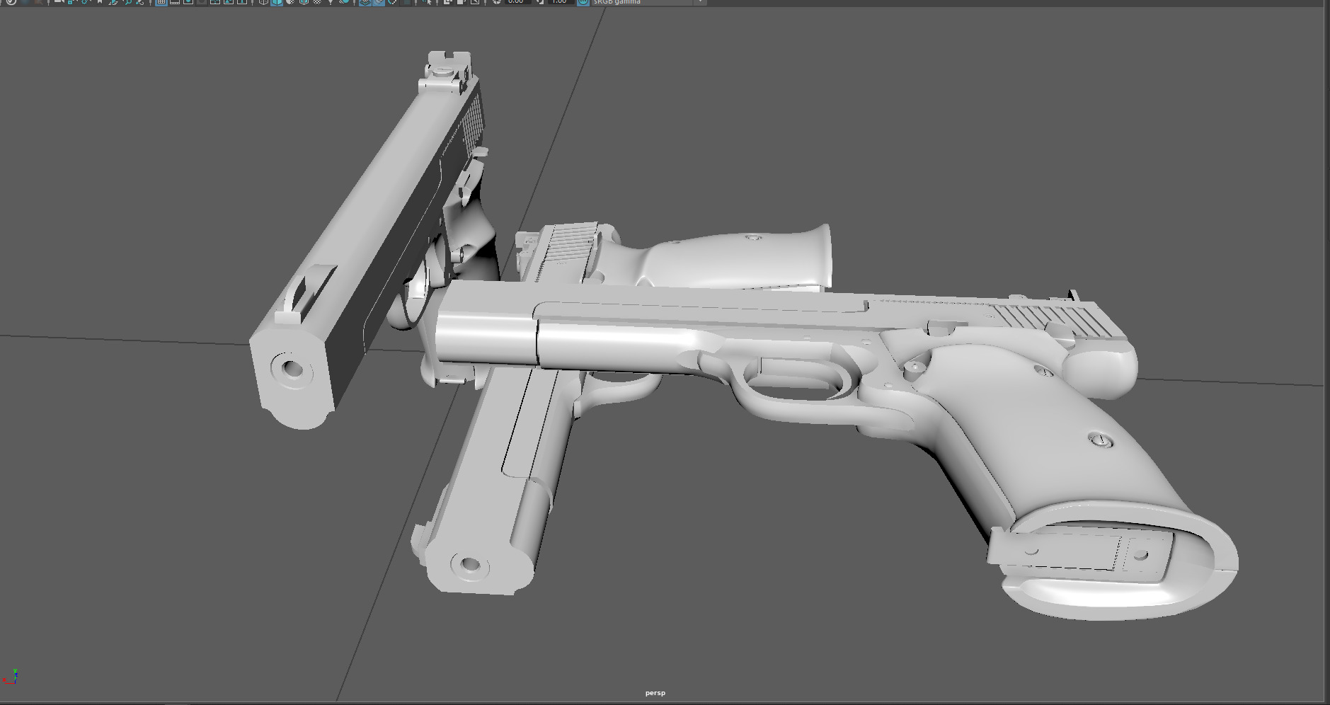 model 41 handgun game ready Low-poly 3D model_7