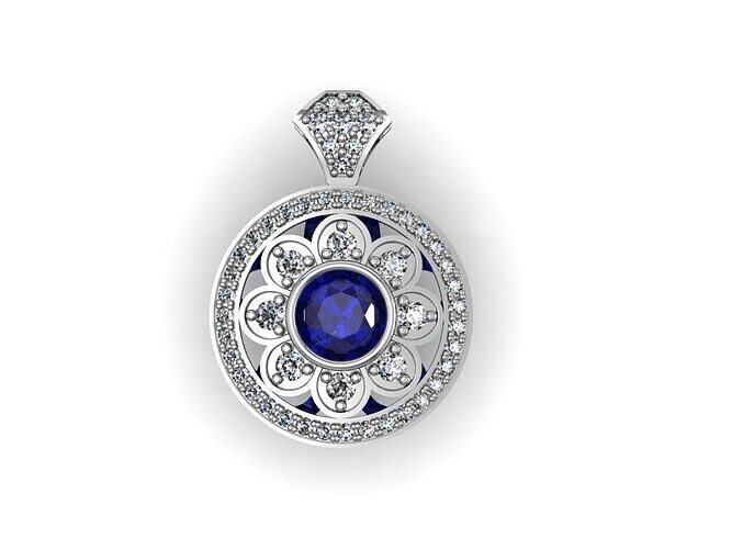 womens flower pendant necklace 3D print model