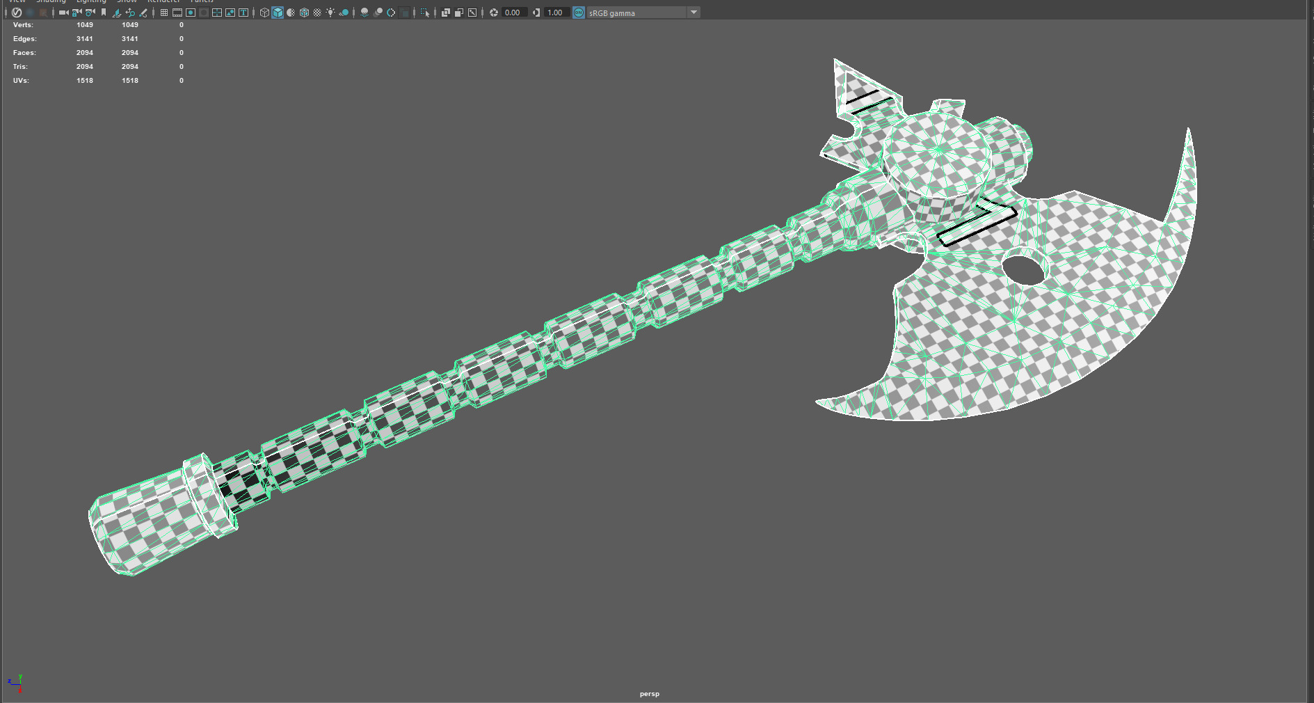 Low Poly Fantasy Battle Axe  Stylized Game-Ready Weapon 3D Model Low-poly 3D model_7