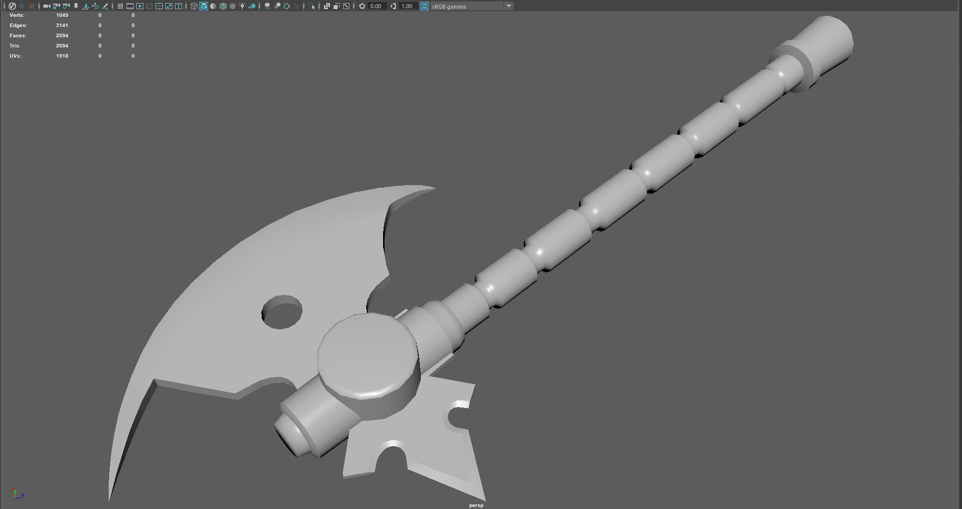 Low Poly Fantasy Battle Axe  Stylized Game-Ready Weapon 3D Model Low-poly 3D model_3