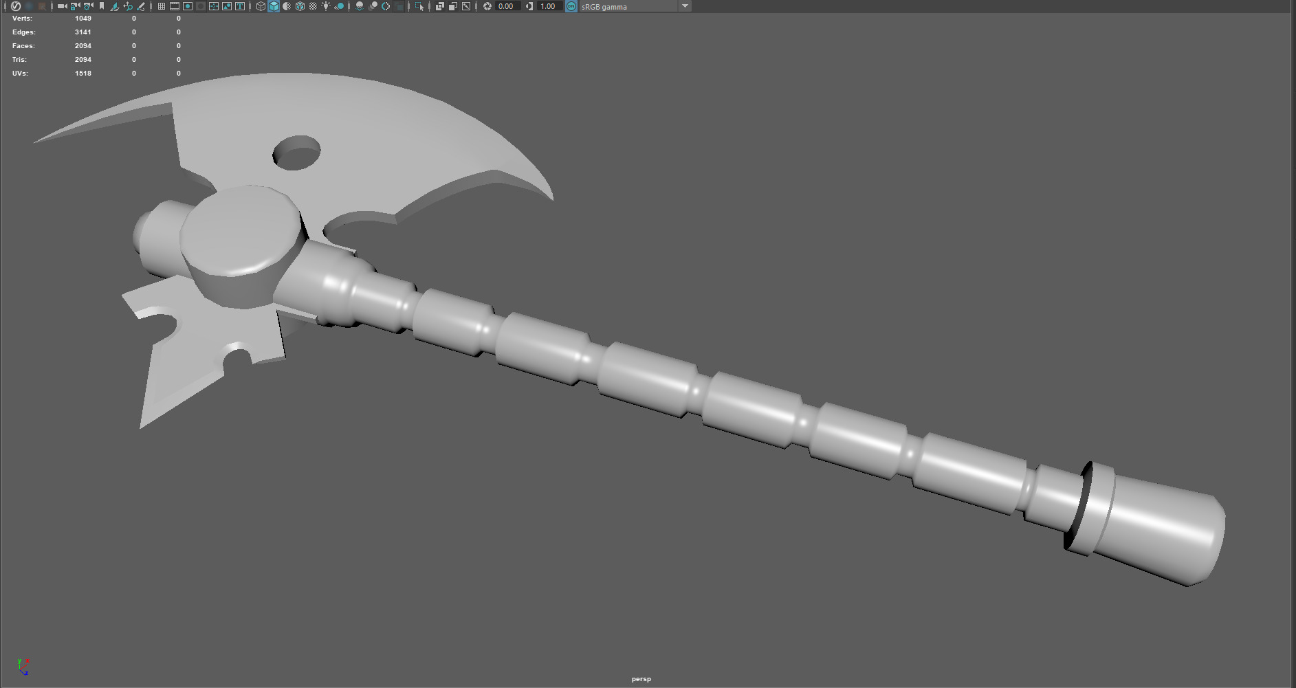 Low Poly Fantasy Battle Axe  Stylized Game-Ready Weapon 3D Model Low-poly 3D model_4
