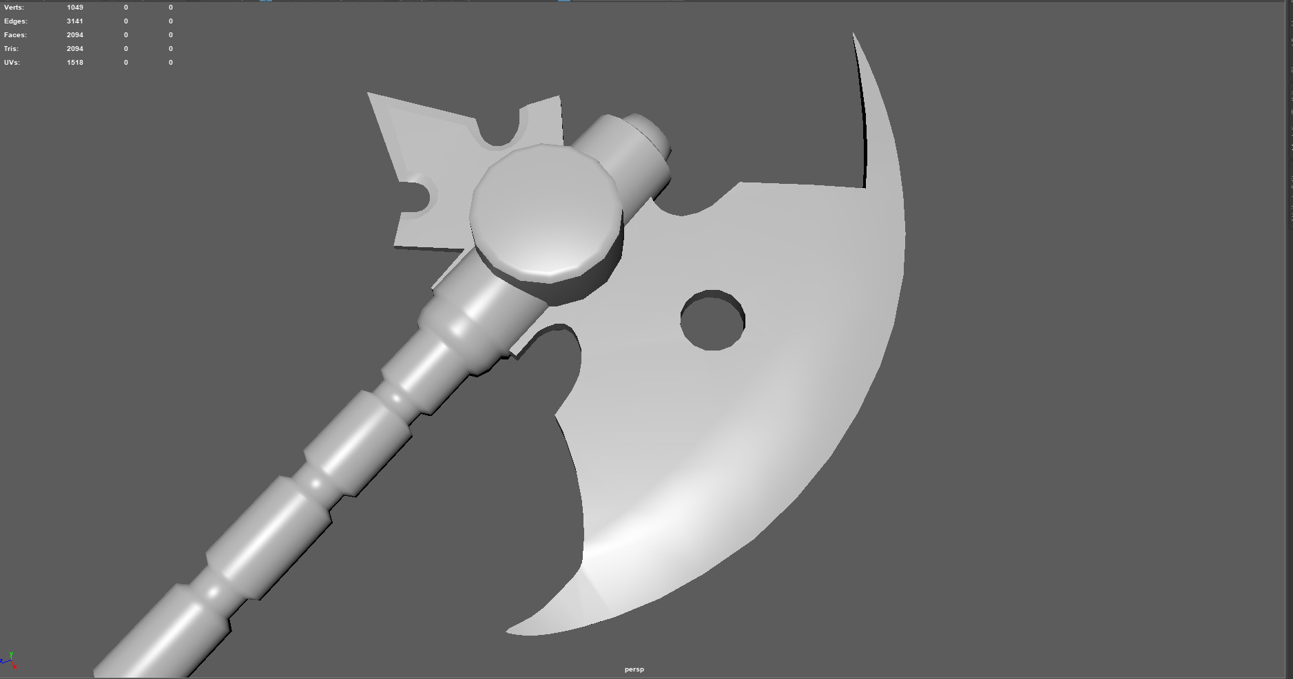 Low Poly Fantasy Battle Axe  Stylized Game-Ready Weapon 3D Model Low-poly 3D model_2