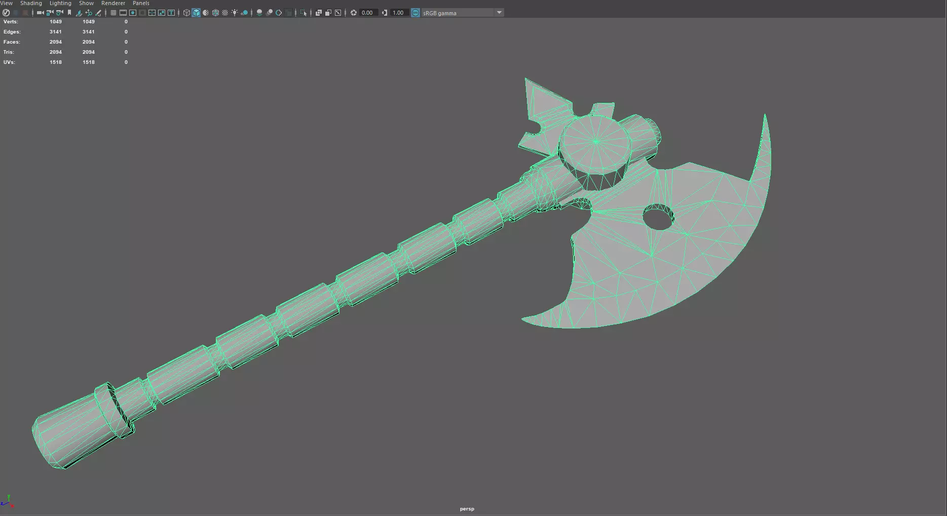 Low Poly Fantasy Battle Axe  Stylized Game-Ready Weapon 3D Model Low-poly 3D model_0