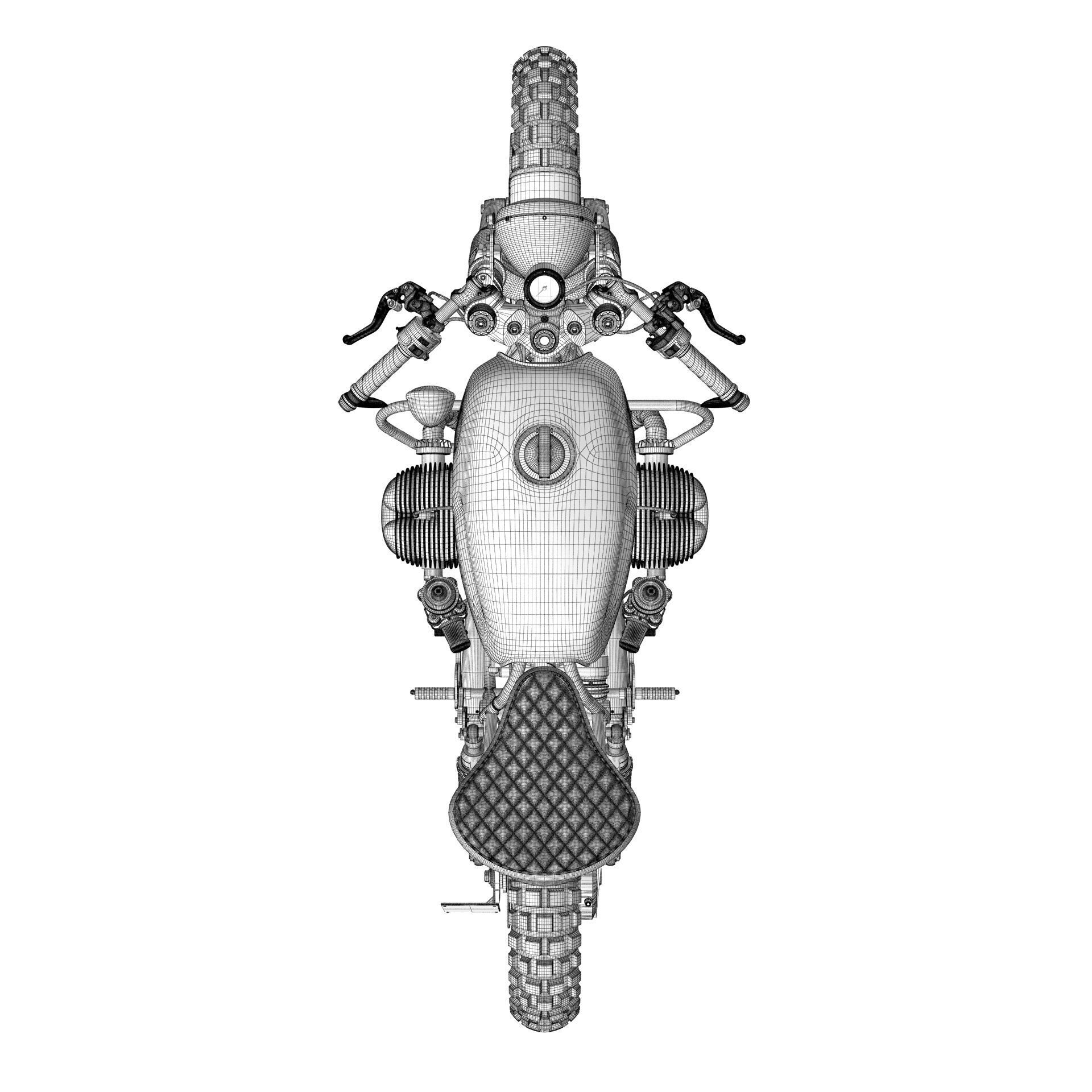 Cafe Racer R80 Motorcycle  3D model_24