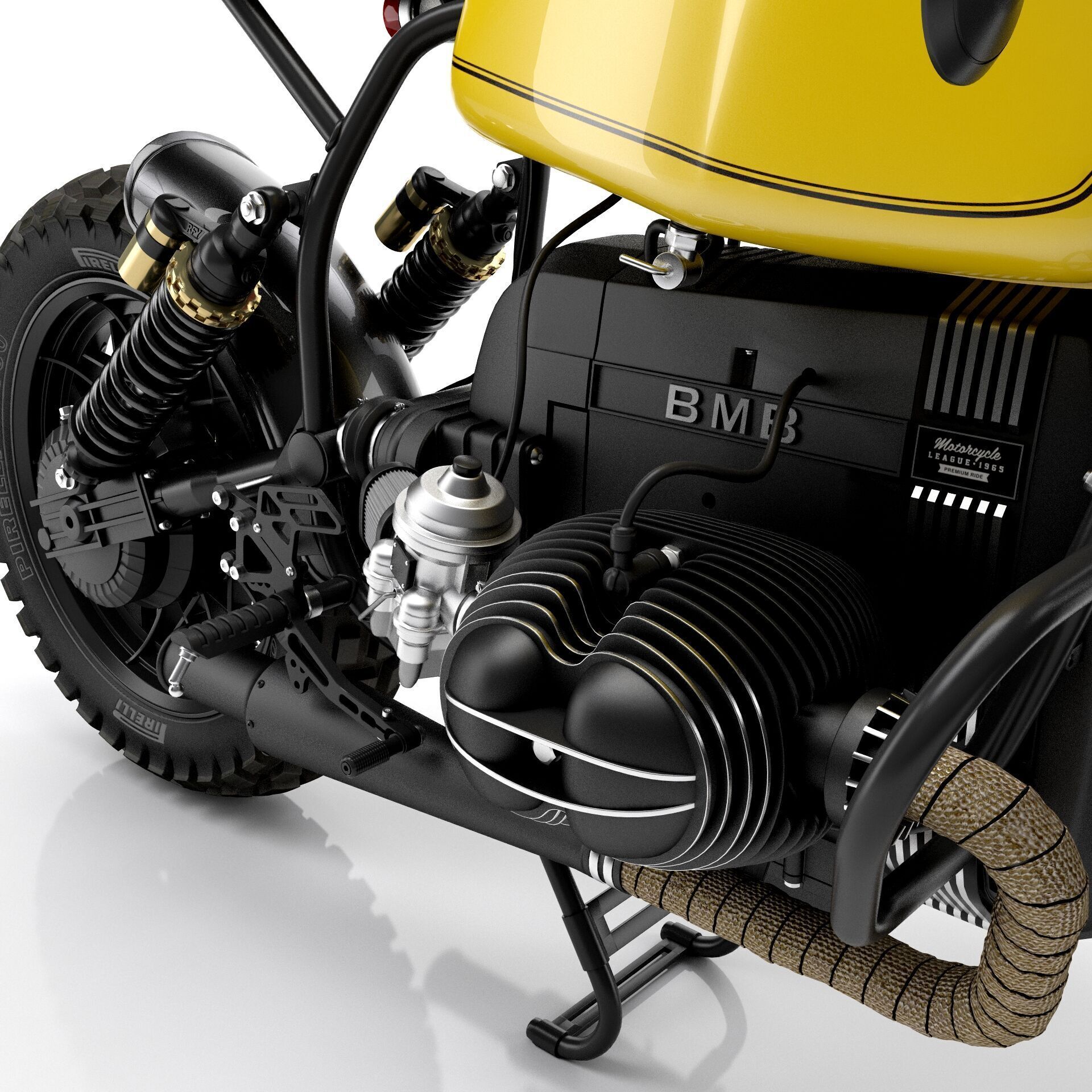 Cafe Racer R80 Motorcycle  3D model_9
