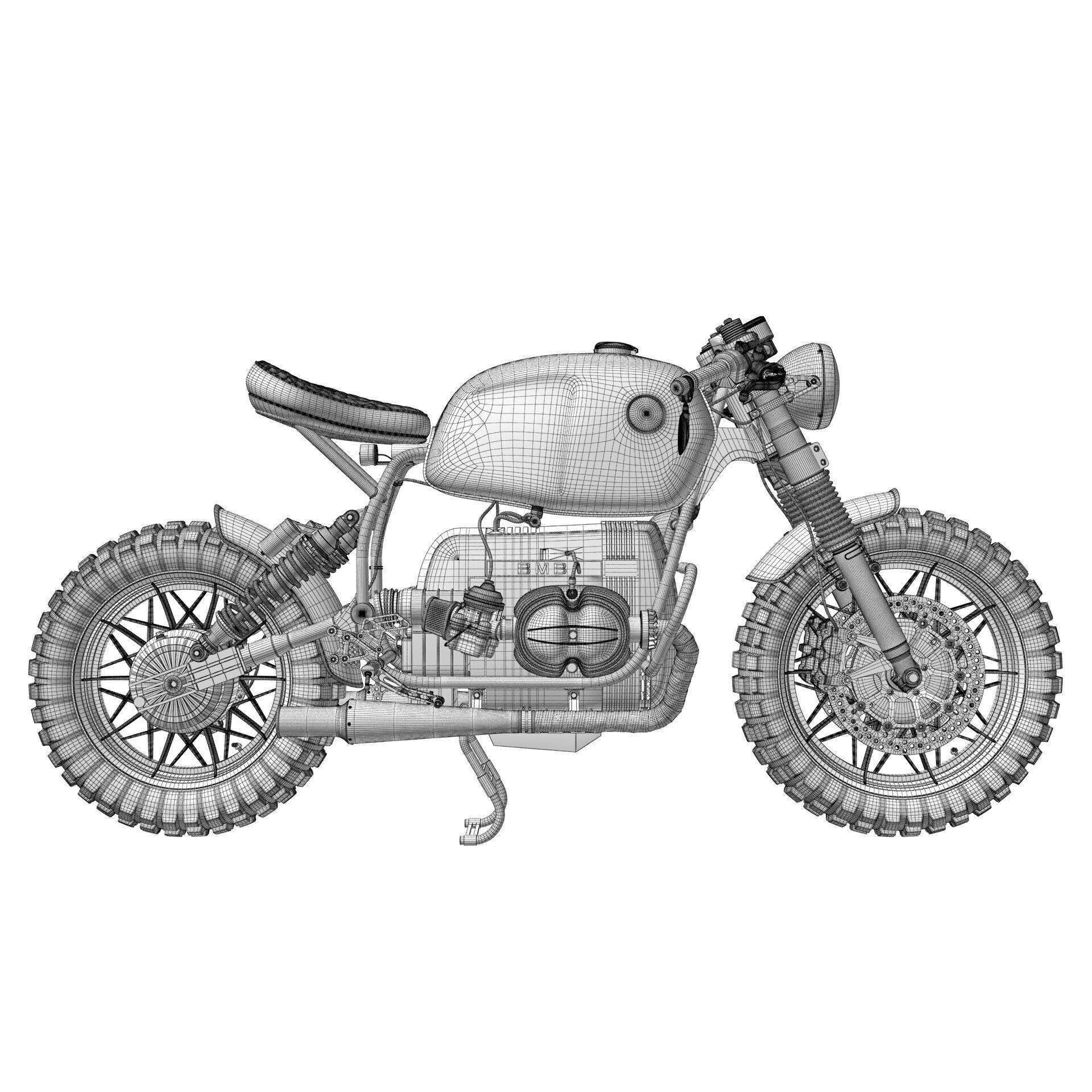 Cafe Racer R80 Motorcycle  3D model_17
