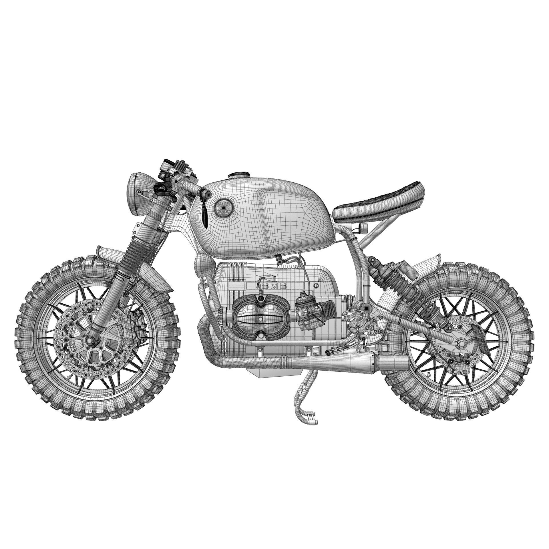 Cafe Racer R80 Motorcycle  3D model_19