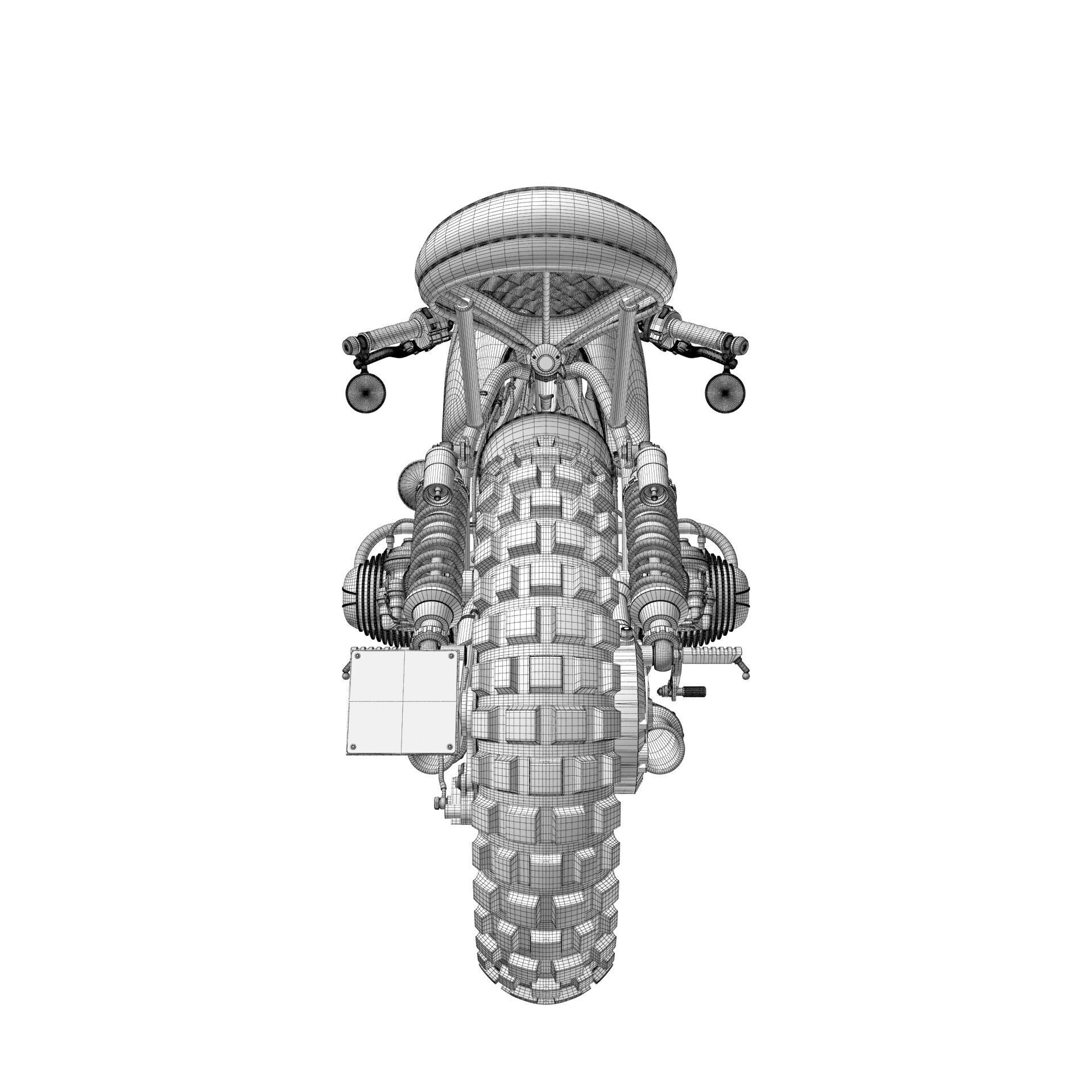 Cafe Racer R80 Motorcycle  3D model_21