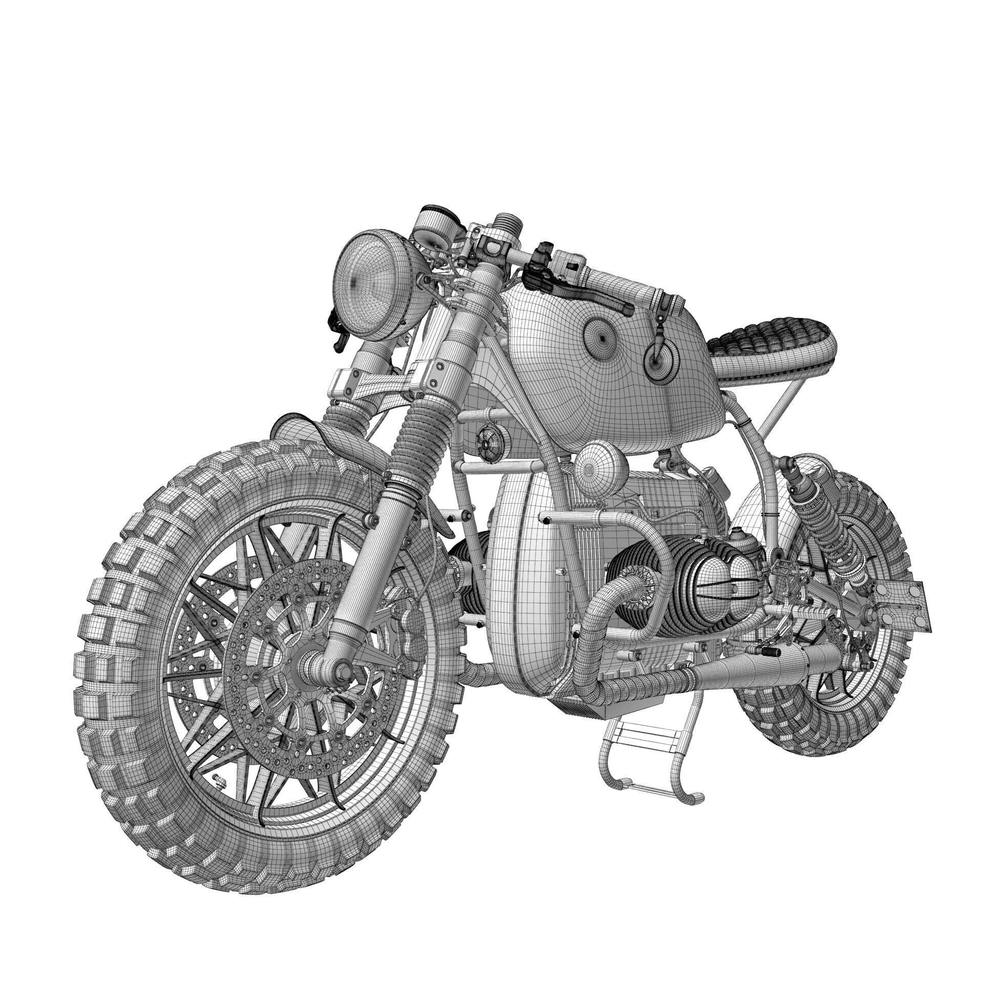 Cafe Racer R80 Motorcycle  3D model_18