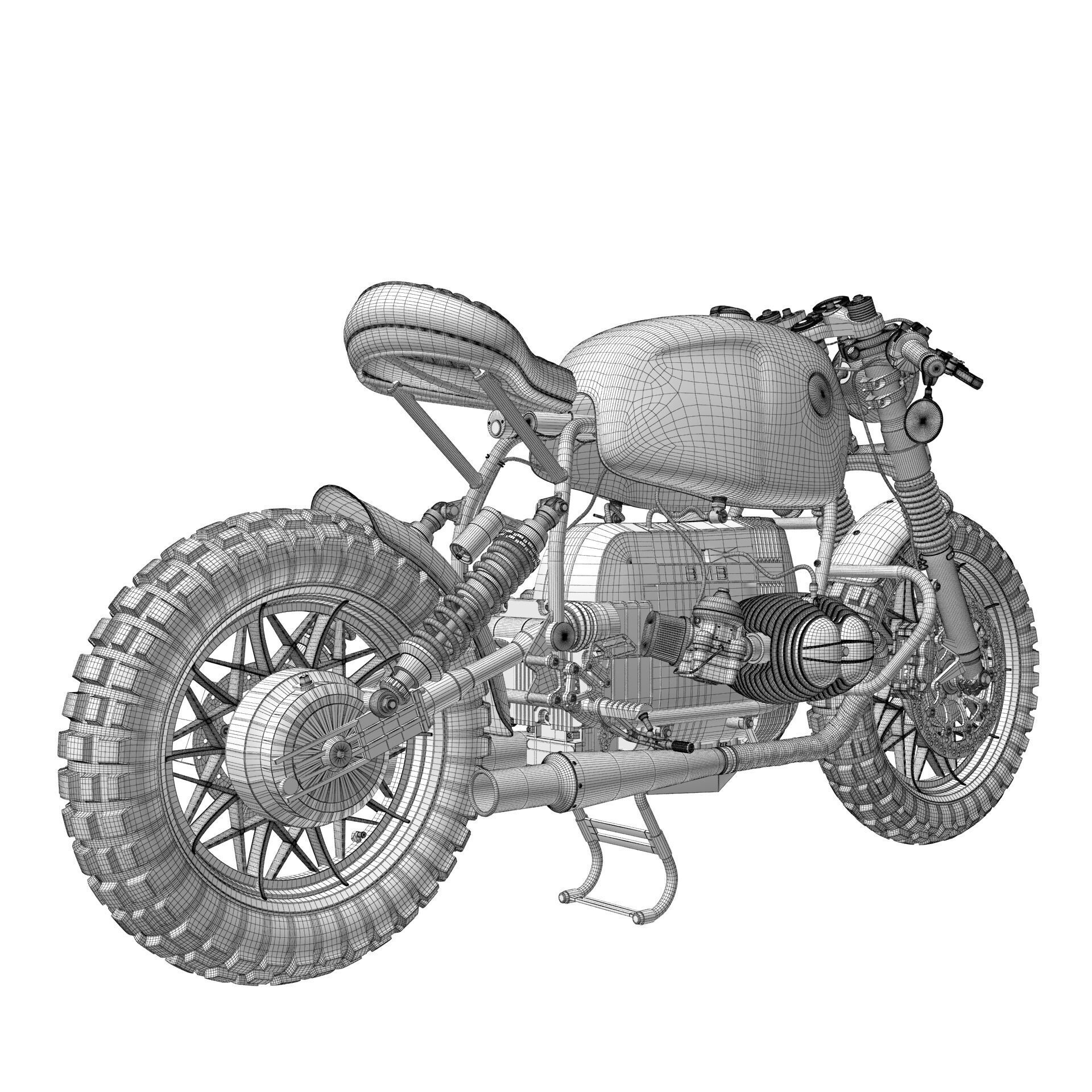 Cafe Racer R80 Motorcycle  3D model_23