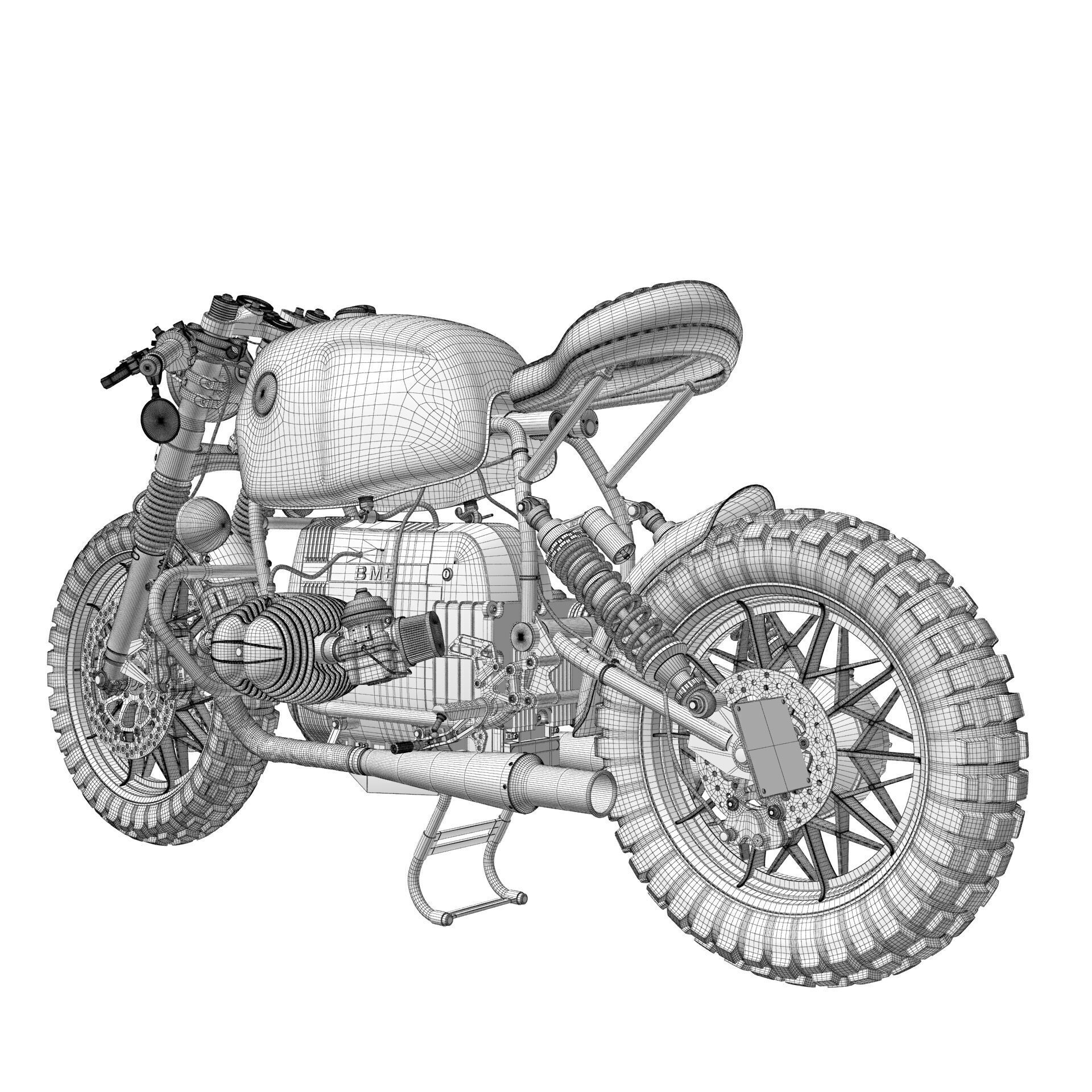 Cafe Racer R80 Motorcycle  3D model_22
