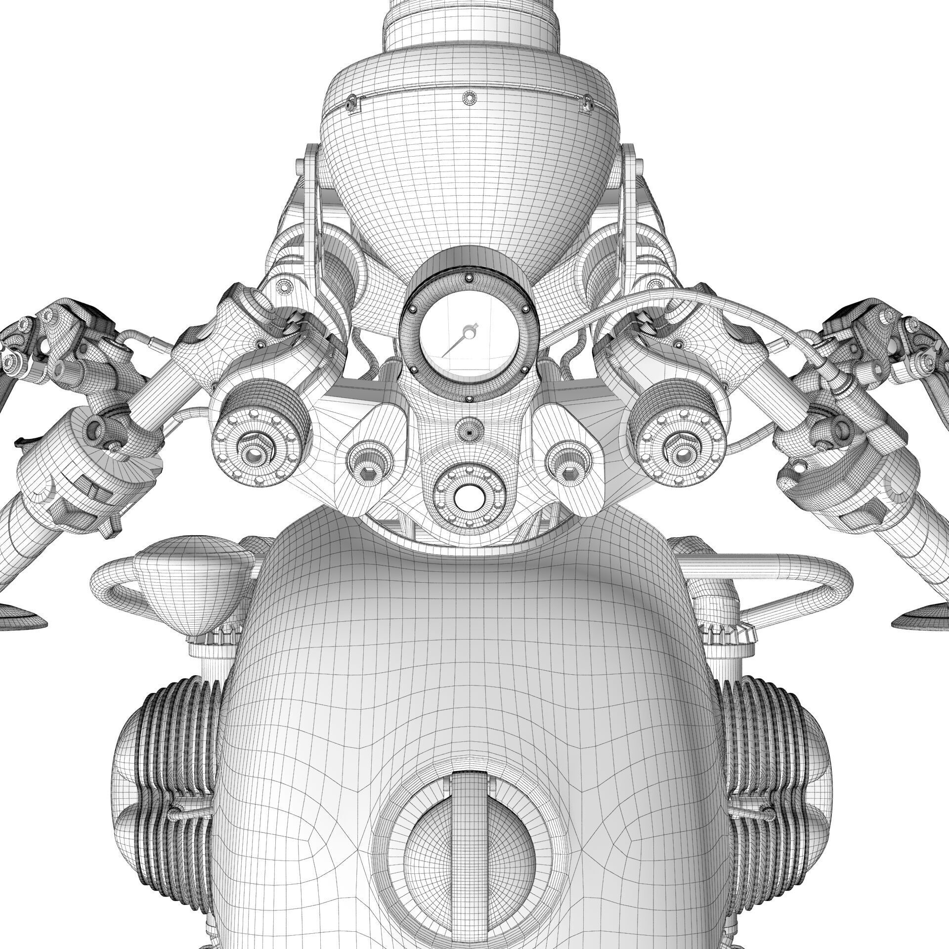 Cafe Racer R80 Motorcycle  3D model_29