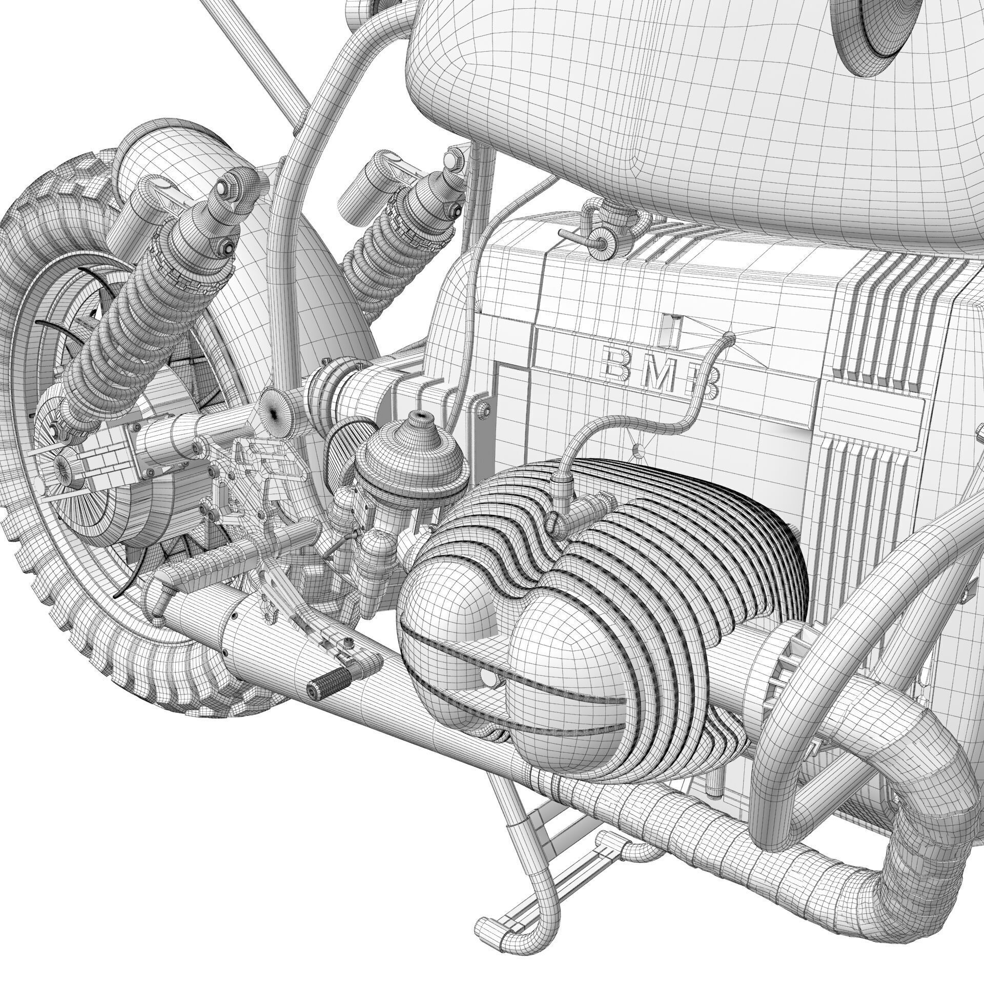 Cafe Racer R80 Motorcycle  3D model_25