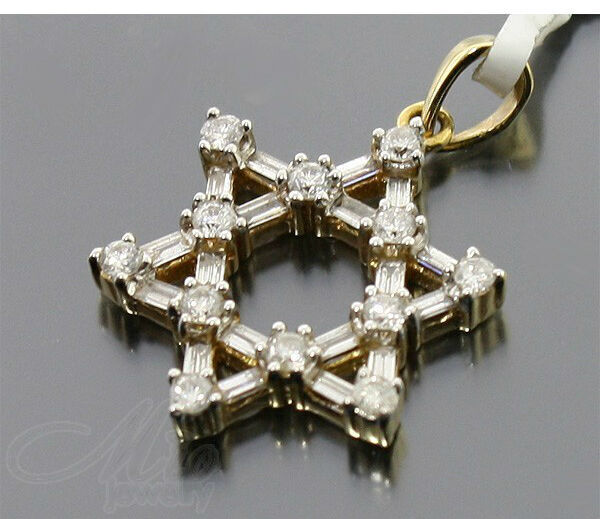 David Star pendant with diamonds 3D print model_4