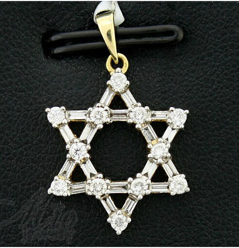 David Star pendant with diamonds 3D print model_6