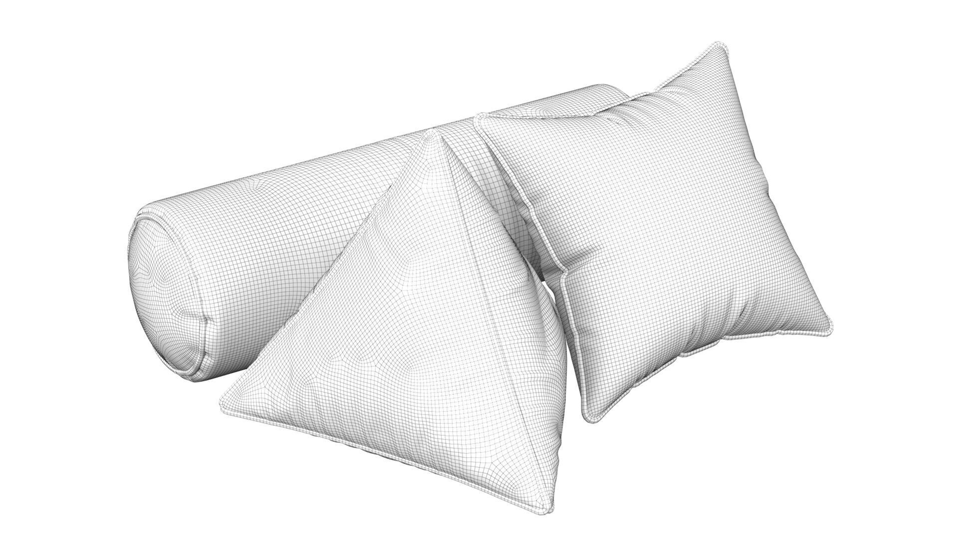Pillow Set 3in1 3D model_7