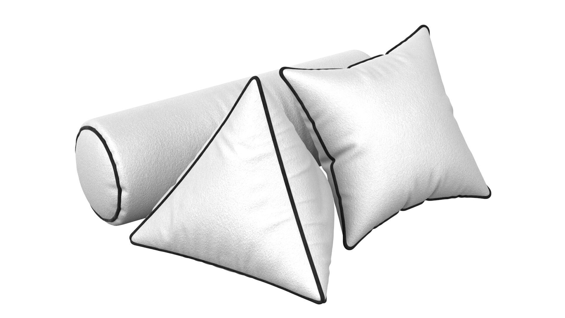 Pillow Set 3in1 3D model_2