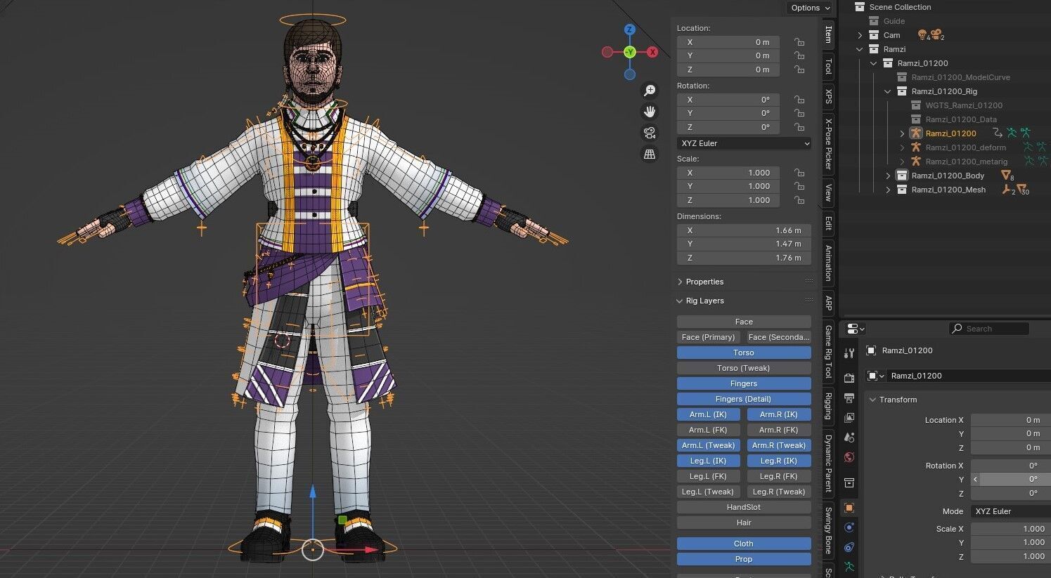 CB mini - Cos Difine Falling of Lanna Low-poly 3D model_4