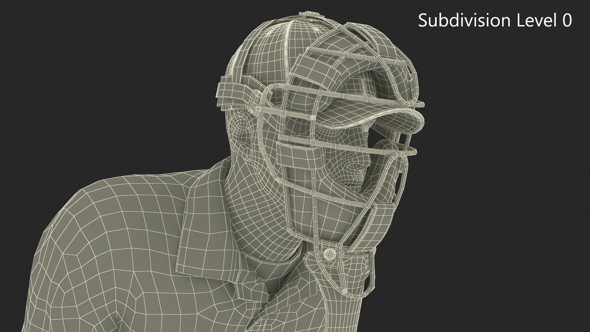 Baseball Umpire with Protective Mask Ready Pose 3D model_17