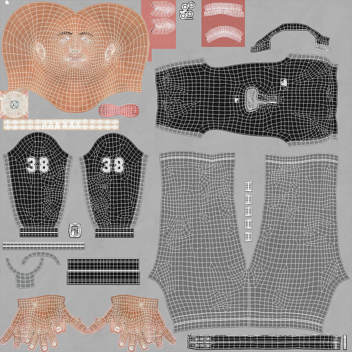 Baseball Umpire with Protective Mask Ready Pose 3D model_19