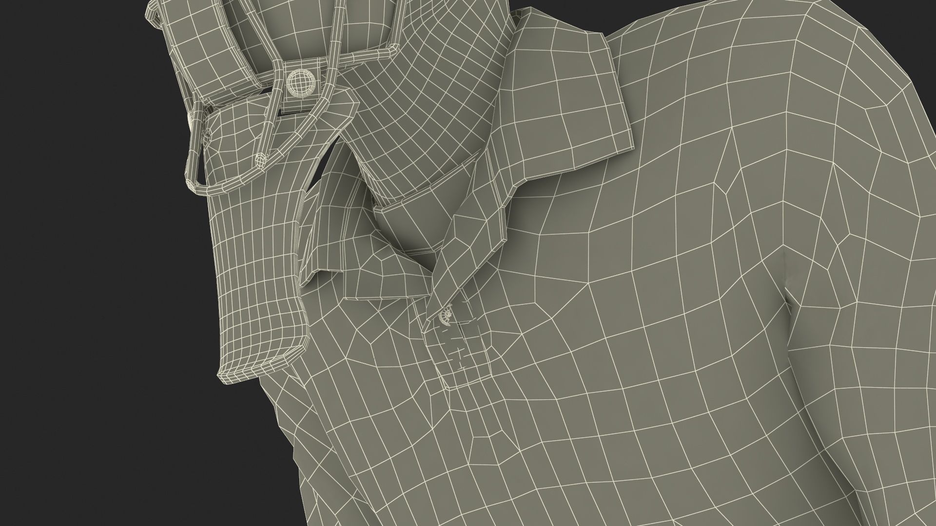 Baseball Umpire with Protective Mask Ready Pose 3D model_33